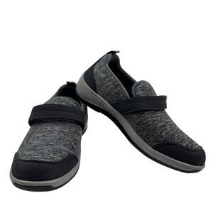 OrthoFeet Quincy Gray Marled Stretch Comfort Slip On Shoes Women's Size 6.5